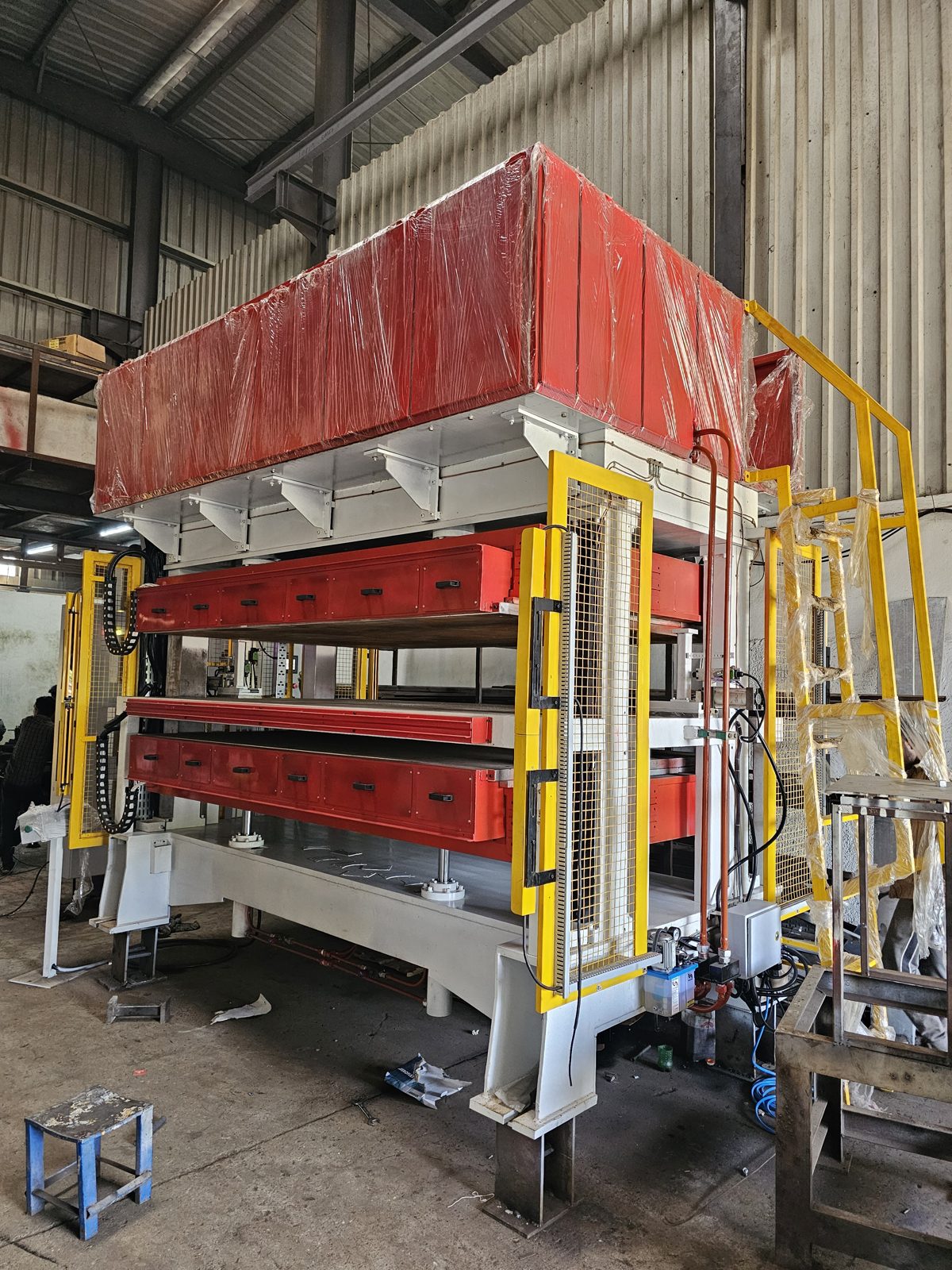SOKIM Double decker contact heating press machine, max bed size 3m x 2.2m
